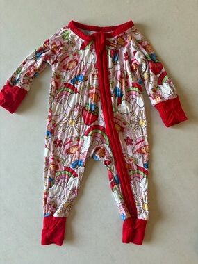 NB Red-Trim Strawberry shortcake Bamboo Zippy